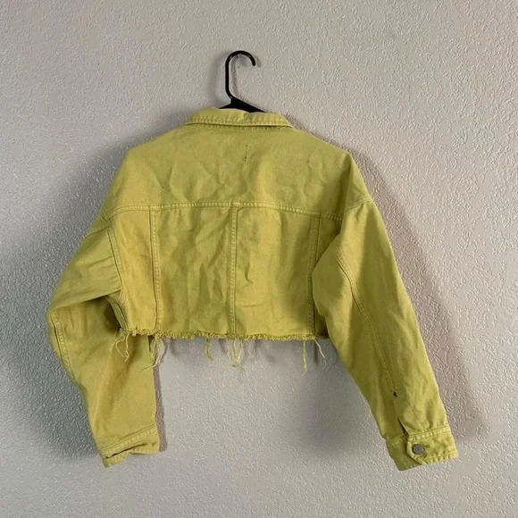 BDG women’s lime green cropped denim jacket size M - Picture 2 of 4